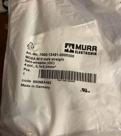 Murr Elektronik MOSA M12 Male Straight Field-Wireable Connector