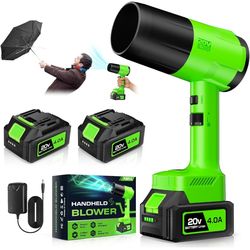 Yoovl Handheld Leaf Blower w/ 2 20V/4.0A Batteries and Charger, 6 Speed Modes