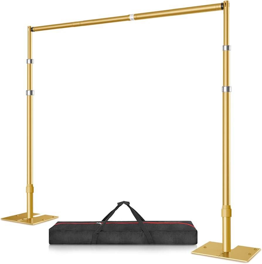 10x10 Pipe and Drape Stand Kit, Heavy Duty Backdrop Stand Adjustable, Sturdy Metal Back Drop Decorat