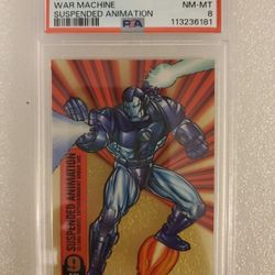 Vintage 1994 Fleer Marvel Universe Suspended Animation  9 War Machine  PSA 8  