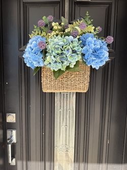 Front door basket floral arrangements