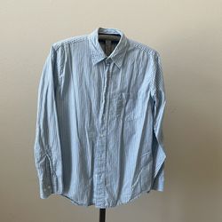 Aeropostale Blue Striped Button Down Shirt - Men’s Size M