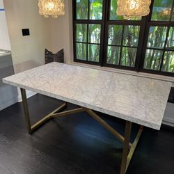 Restoration Hardware Torano Marble Dining Table 72”x38”