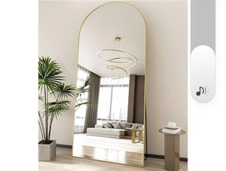 Koonmi 40"x86" Arched Full Length Mirror, Gold Large Floor Mirror with Aluminum Alloy Frame, Standing Hanging or Leaning Wall-Mounted Full Body Mirror