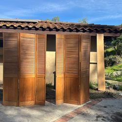 Louvered Oak Closet Doors/room Divider