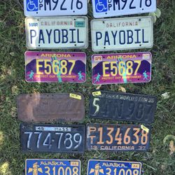 Vintage license plates and license plate sets