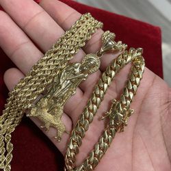 10k Gold Chain N Bracelets 