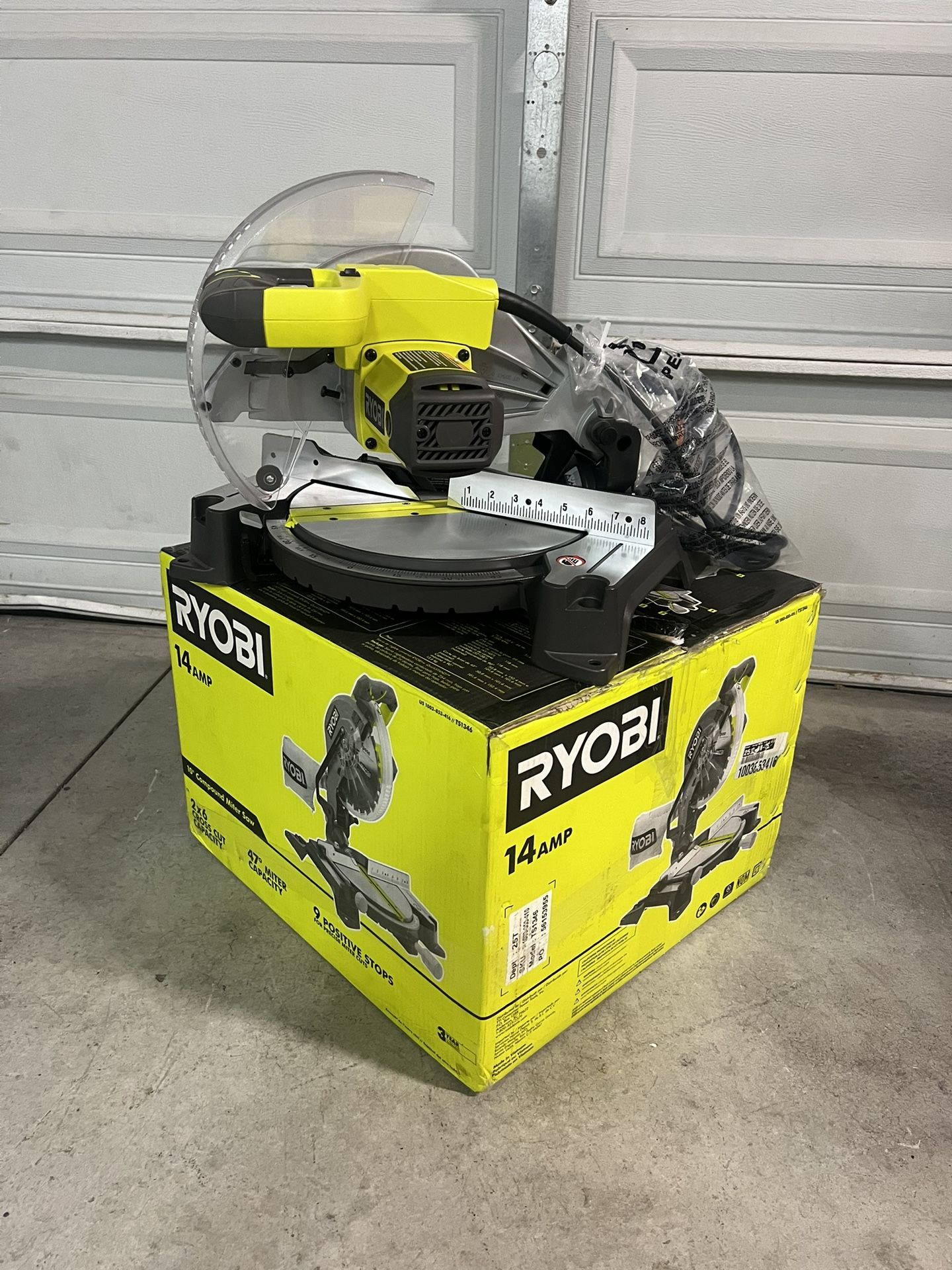 NEW RYOBI 14 Amp Corded 10 in. Compound Miter Saw with LED Cutline Indicator