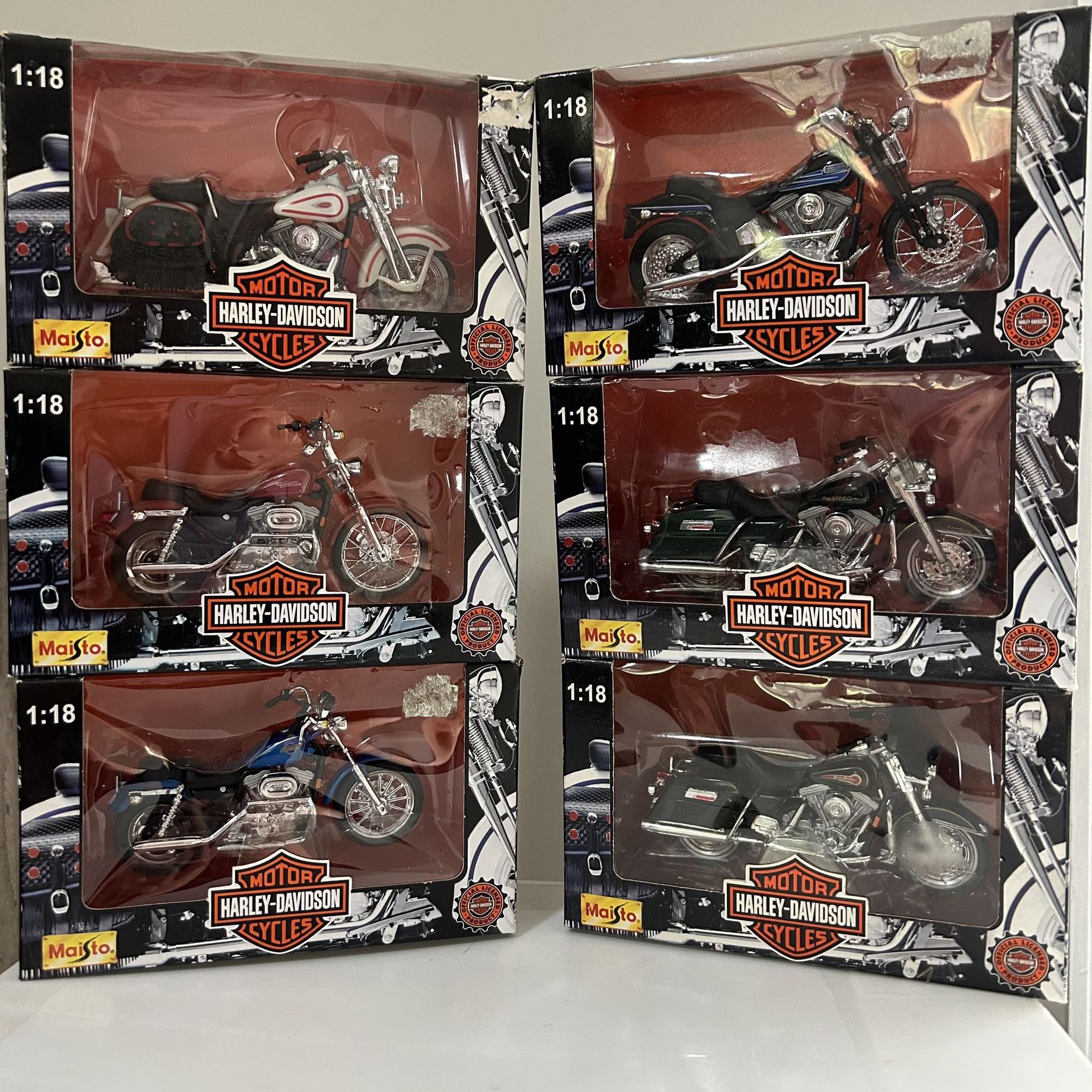 Maisto Series 1 Harley-Davidson Complete Set Of 1:18 Motorcycle Collection 