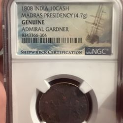 1808 Admiral Gardner Shipwreck Coin NGC 
