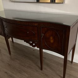 Console Table/buffet With Glass Top