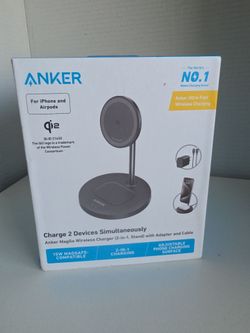 ANKER MagGo 2-in-1 MagSafe Compatible Qi2 15W Wireless Charging Stand
Qi2 Certified, Fast Charging, Wireless Charger for iPhone 17, AirPods Pro, and M
