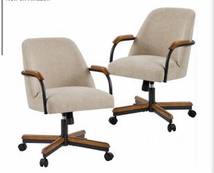 brand new in the box- KISLOT Swivel Dining Chairs with Casters, Upholstered Kitchen Chair, 2 PCS 360° Swivel, 30° Tilt, 5.1-inch Cushioned Seat, Solid