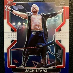 Jack Starz 2022 Panini Prizm WWE #115 ROOKIE CARD RED WHITE & BLUE PRIZM! 