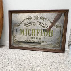 Rare Vintage Michelob Beer Mirrored Sign