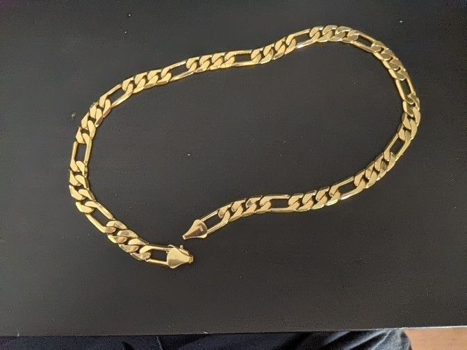 14 karat gold plated link chain necklace