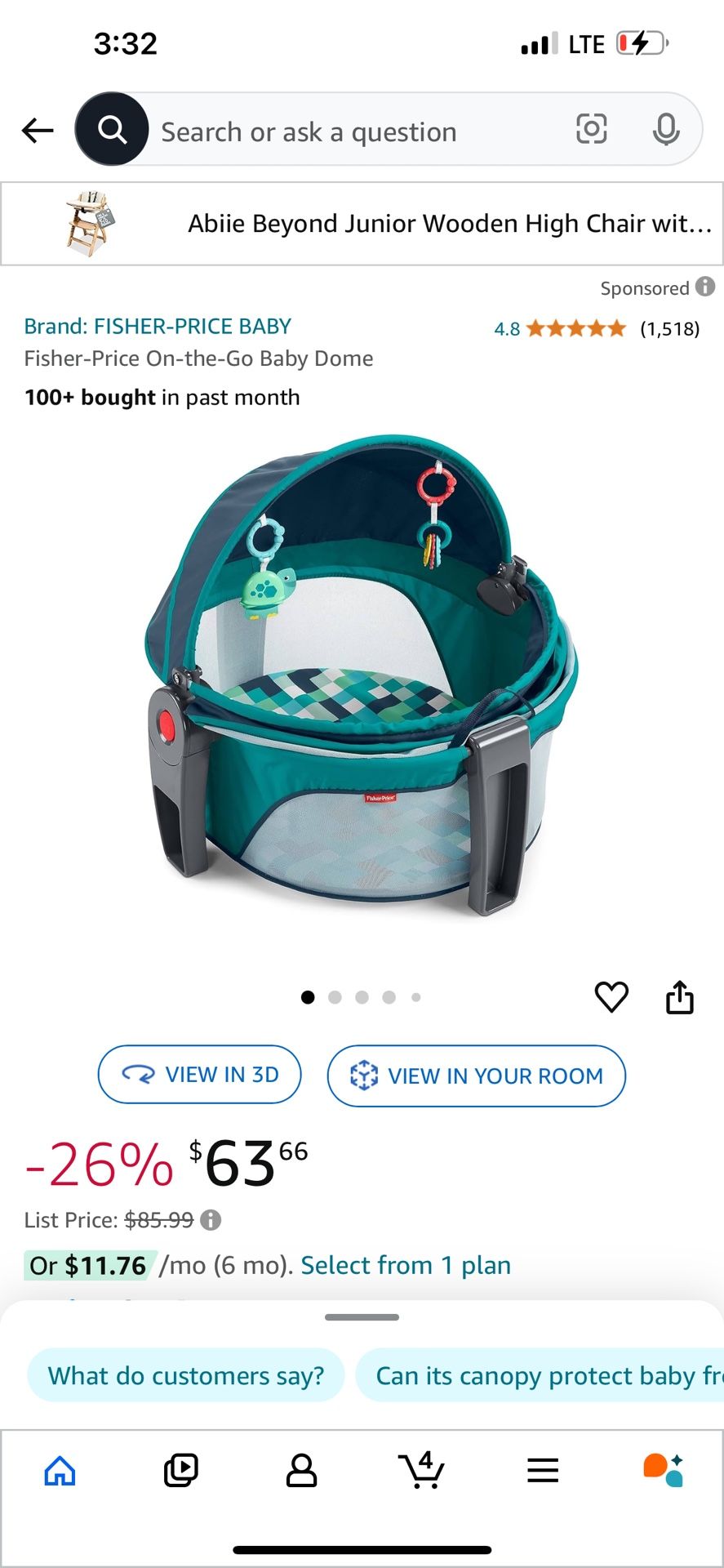 Fisher Price Dome Pack N Play