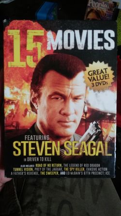 15 action movies dvd set! Steven Seagal "Driven to Kill", Chuck Norris "Logan's War", "President's Man 1 and 2","Chaos Factor" ,"C.I.A. 2"