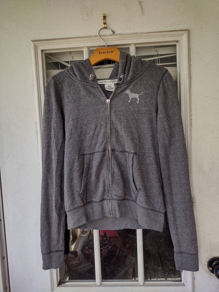 Victoria secret love pink zip up hoodie sweater size M