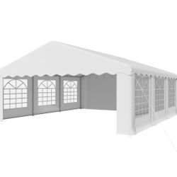 20' x 20' Canopy Party Tent & Carport - Heavy Duty Outdoor Wedding Gazebo with 4 Sand Bags, Event Shelter Canopy for Outdoor Event, Wedding, Birthday