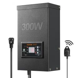 210# LoW Voltage Transformer, 300W, 120V ACto 12V/14V ACLandscape Lighting Transtormer with Photocell Sensor and Timer, Weatherproof, for Outdoor, Spo