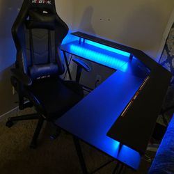 LED Gaming Desk And Chair !!