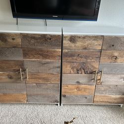 White 2-Shelf Cabinet with Reclaimed Wood