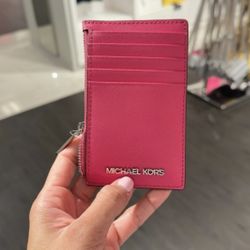 New Michael kors tall card case small wallet Dragon fruit pink