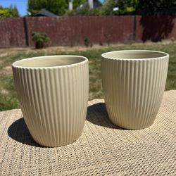 Two Ceramic 5 Inch Flower Pots