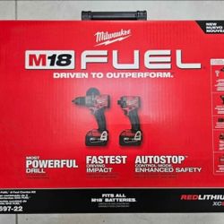 NEW Milwaukee M18 FUEL Gen-4 Hammer Drill & Impact Driver Combo Kit 3697-22