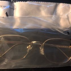 Blue Light Blocker Eye Glasses Gold Frame 