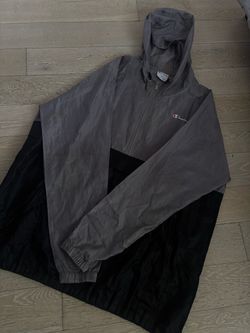 Champion Windbreaker Jacket Grey Black