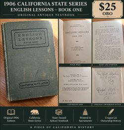 1906 California State Series English Lessons Book One – Antique Textbook