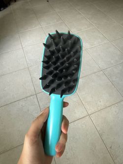 Teal Paddle Hair Brush with Rubber Bristles