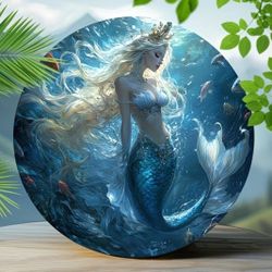 Metal Round Mermaid Decor