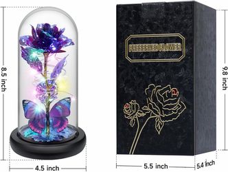 Purple rose decoration, with LED light decoration. The best gift.