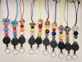 Teacher and School Staff Snap Away Beaded Lanyards  (PICK UP ONLY NE 93306)