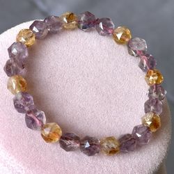 8mm Amethyst & Citrine Bracelet 