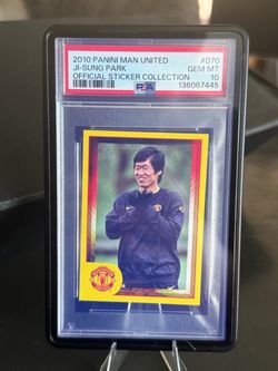 2010 Panini Man United Ji-Sung Park PSA 10 Sticker #070 *RARE*