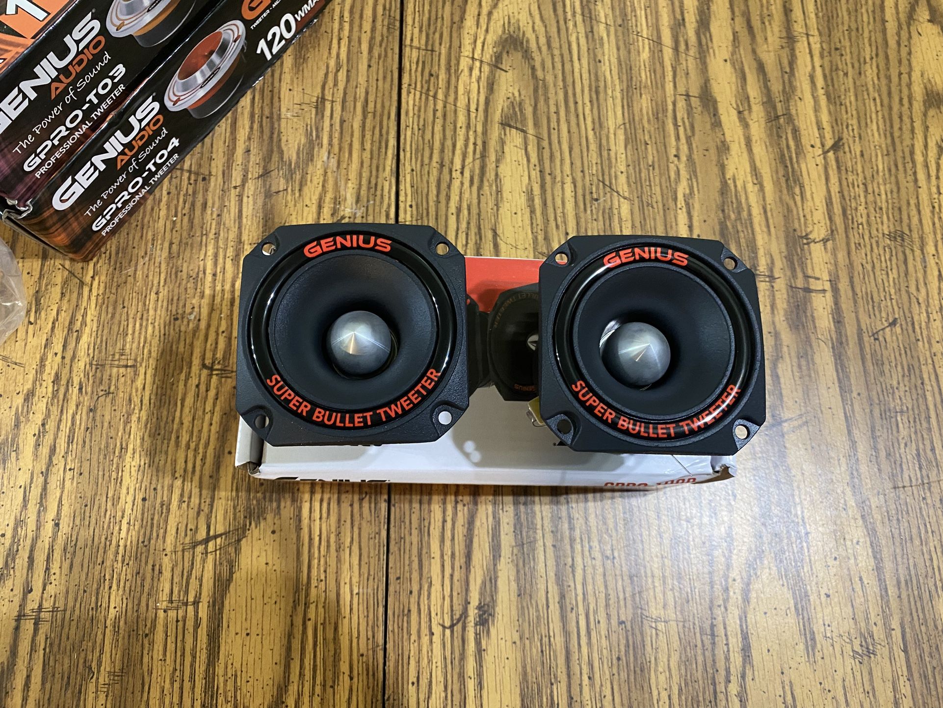New Pair Genius Audio 3.25” Aluminum Bullet Tweeters $30 per box (2 tweeter per box)