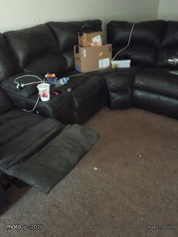 I have a black leather four session couch
