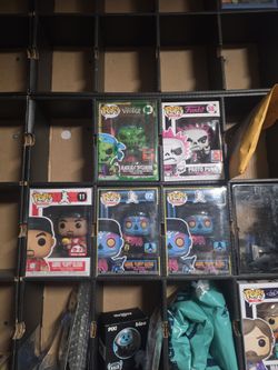 Gabriel Iglesias fluffy funko and Halloween skull funko
