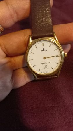 Watch EDOX Quartz Men’s Wristwatch Mechanism Swiss Made. New Japanese Battery