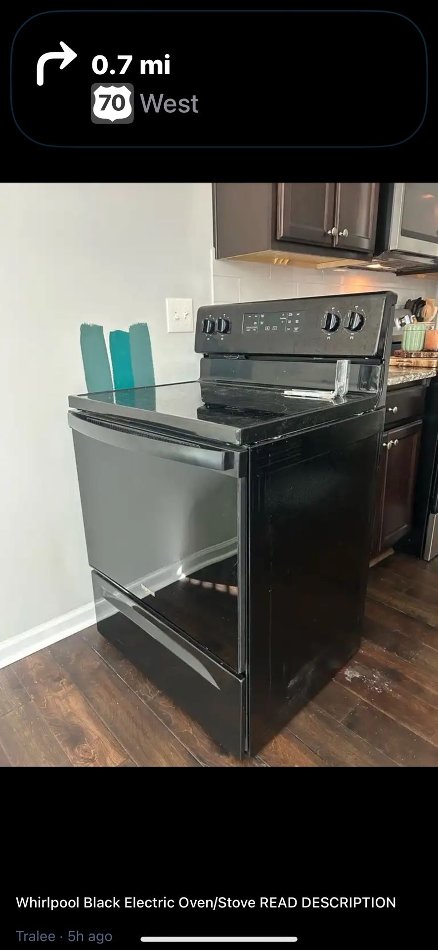 Whirlpool black electric smoothtop stove/oven
