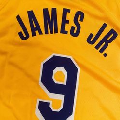 2XL Bronny James Jr. Los Angeles Lakers Yellow Jersey