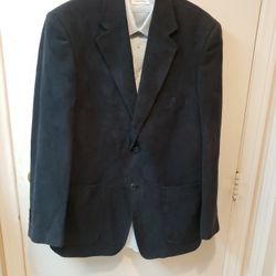 Jacket Fake Suede Charcoal Black. 42 R, Shirt Med