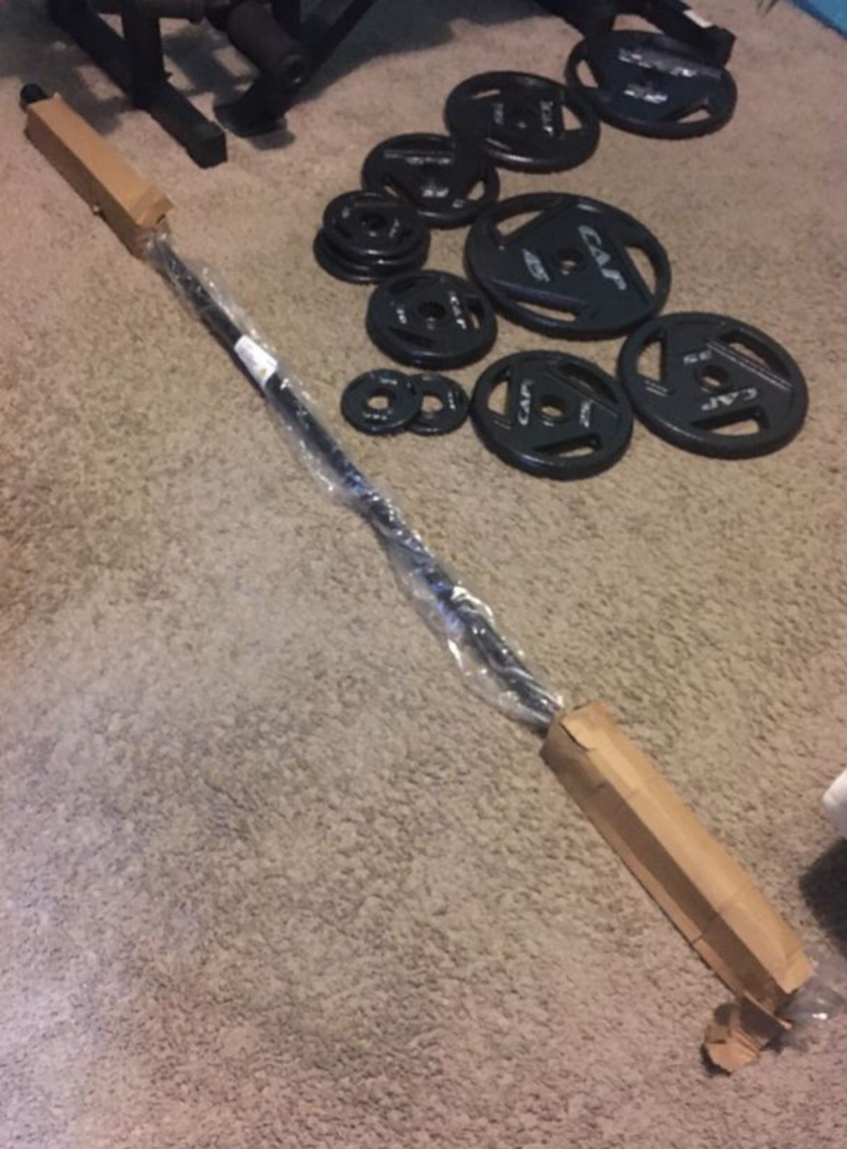 Restocked!!!!! CAP Barbell 300-lb Cast Iron Olympic Weight Set (Includes 7' Bar)