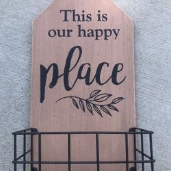 Farmhouse Home Wall Decorations Wood And Wire Basket Stand 