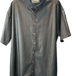 Wxd Port West Men’s Dark And Light Gray Short Sleeve Button Up Shirt Size 3X