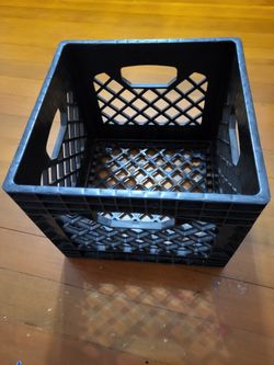 Black Plastic Milk Crate